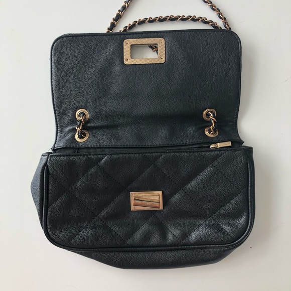 ALDO Black Quilted Leather Shoulder Purse - Picture 4 of 6